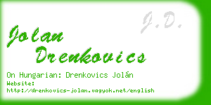 jolan drenkovics business card